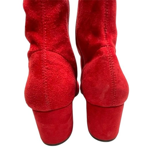 NIB SCHUTZ WOMENS LUPE SCARLET RED SUEDE BOOTS SZ 9.5 - Picture 6 of 13